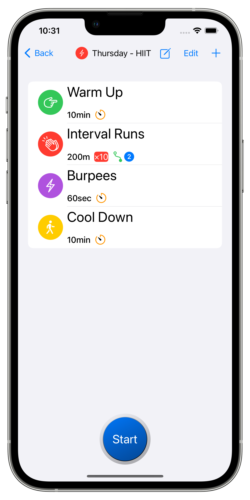 Workout Tracker on iPhone